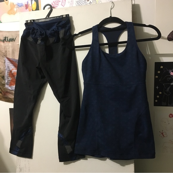 * NWOT Lululemon Size 6 / XS yoga matching set blue navy black gold white - Picture 8 of 14